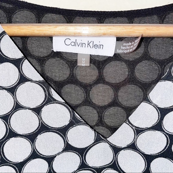Calvin Klein polka dot ruffle sleeve blouse - Picture 8 of 10